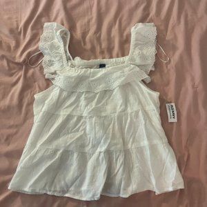 Old Navy White Flowy Tank